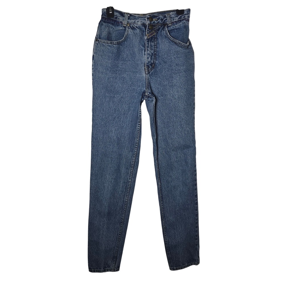 Vintage Lawman Womens Straight Leg High Rise Denim Blue Jeans Size 7 Western